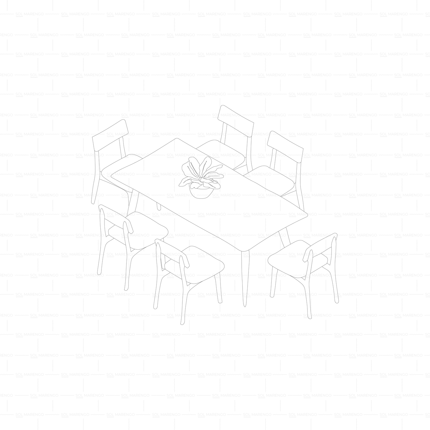 Sketchy isometric furniture | PNG