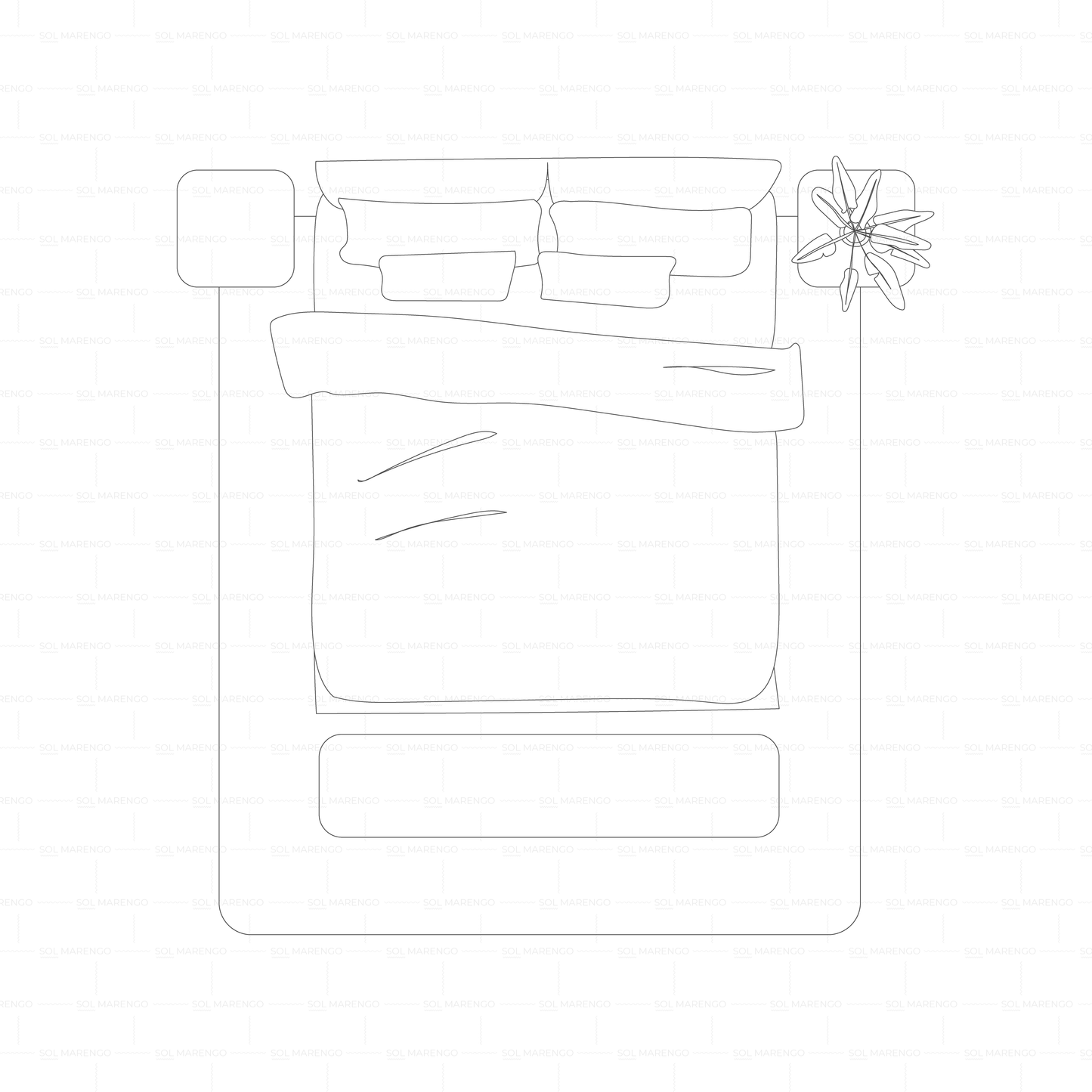 Sketchy furniture top view | PNG