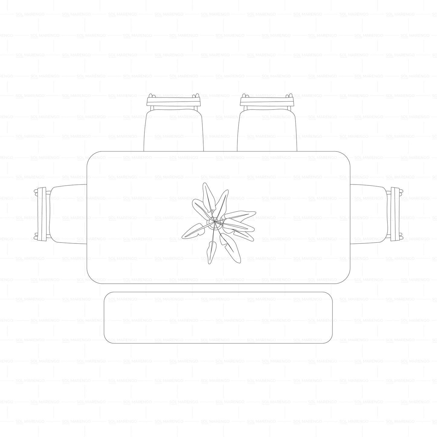 Sketchy furniture top view | PNG