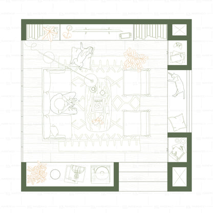 Mobiliario de SALA DE ESTAR en planta | CAD & Vector