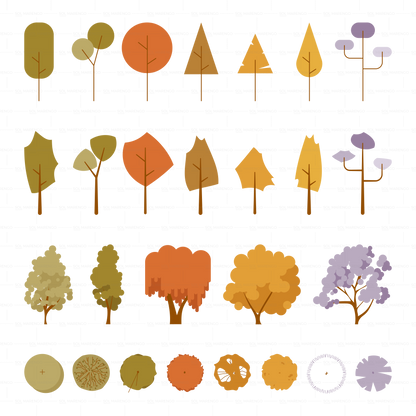 27 Árboles minimalistas | Vector & PNG