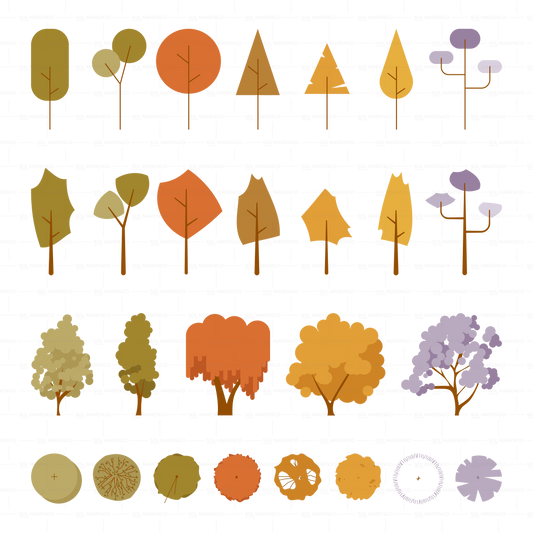 27 Árboles minimalistas | Vector & PNG