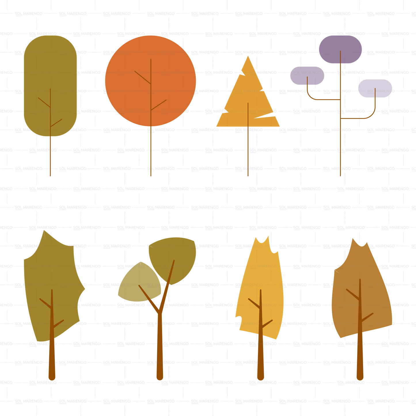 27 Árboles minimalistas | Vector & PNG