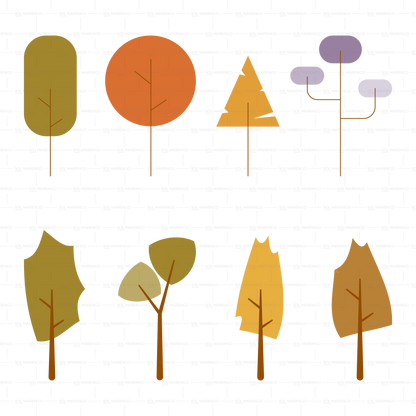 27 Árboles minimalistas | Vector & PNG
