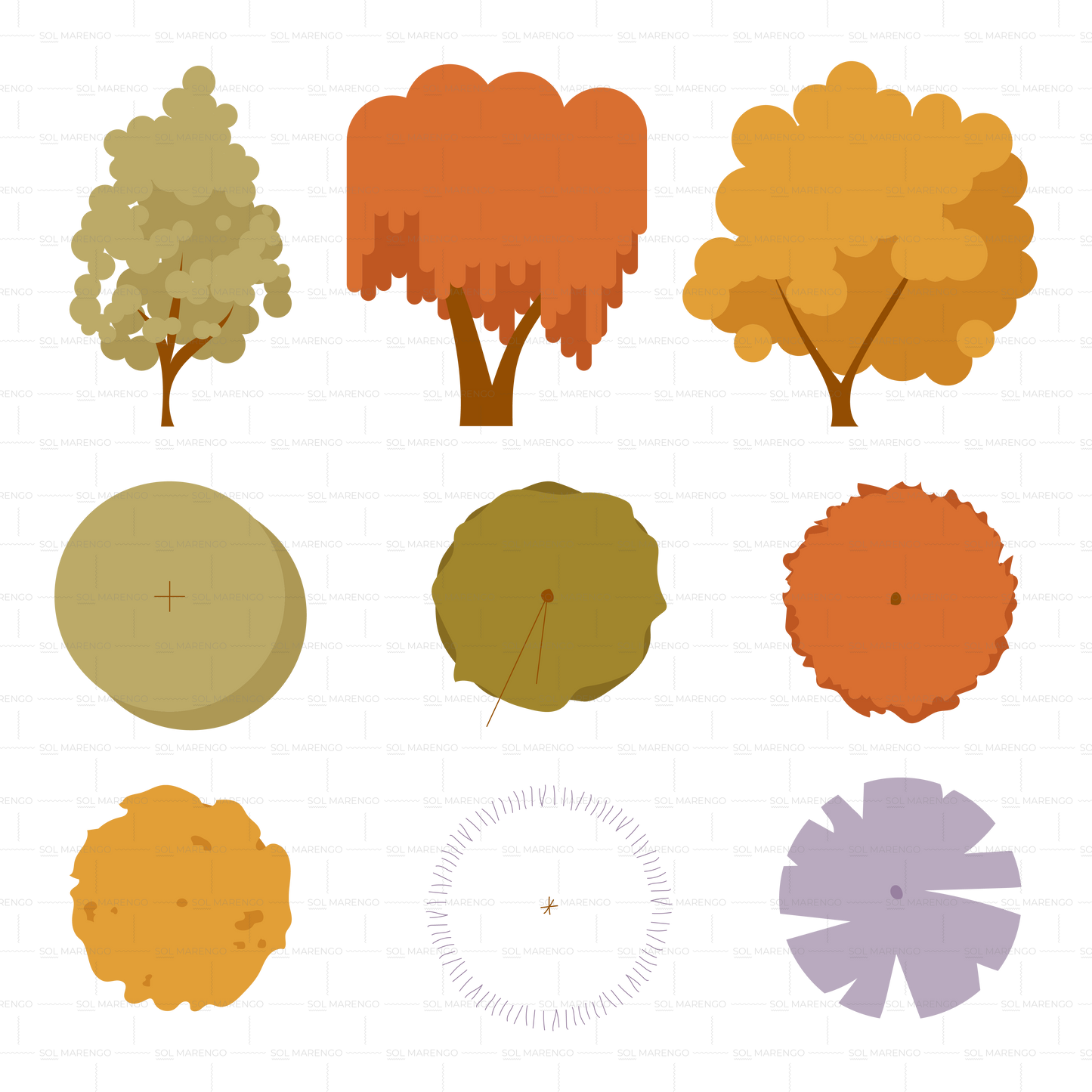 27 Árboles minimalistas | Vector & PNG