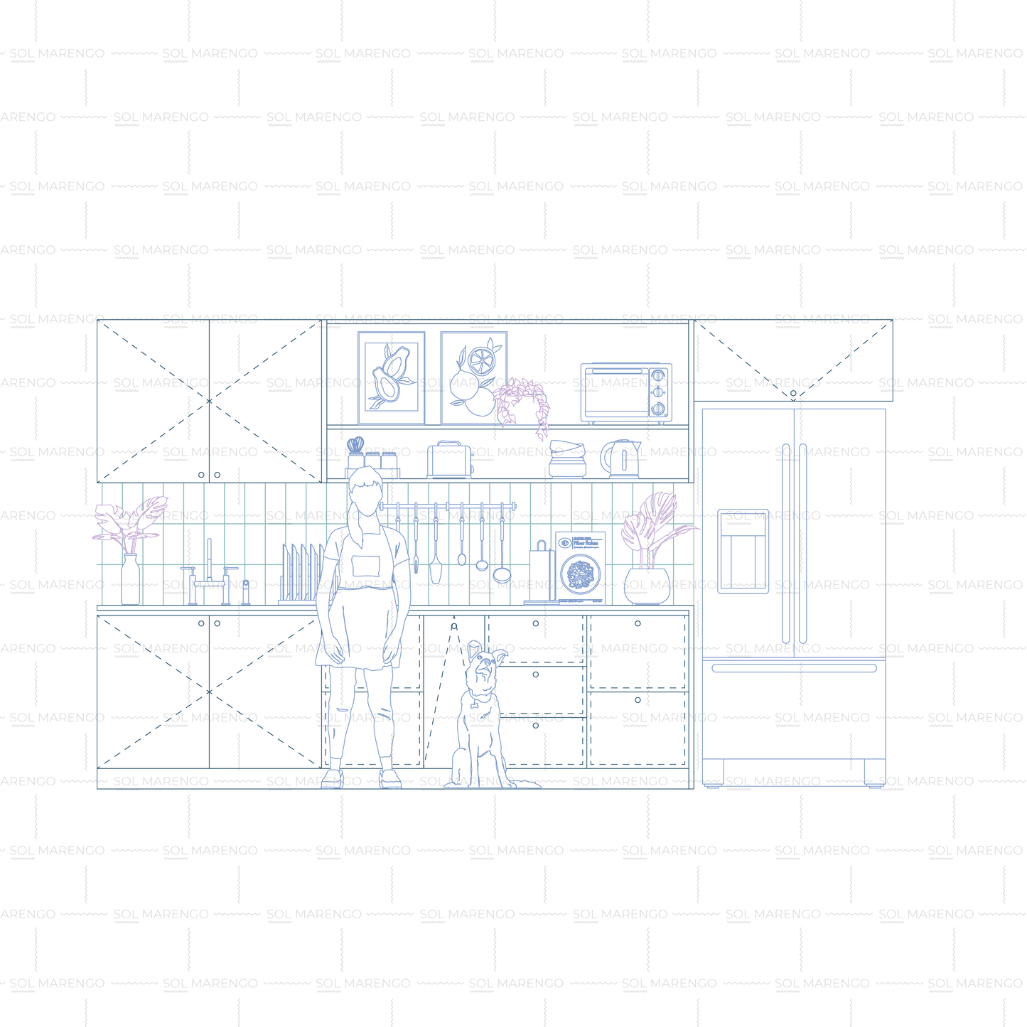 Mobiliario de COCINA en alzado | CAD & Vector