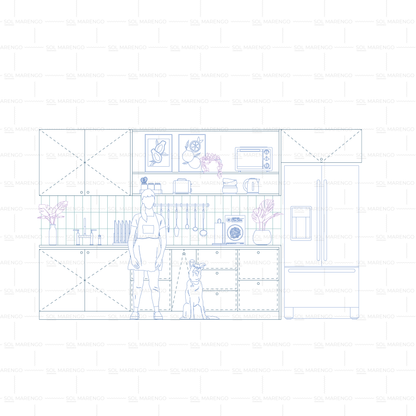 Mobiliario de COCINA en alzado | CAD & Vector