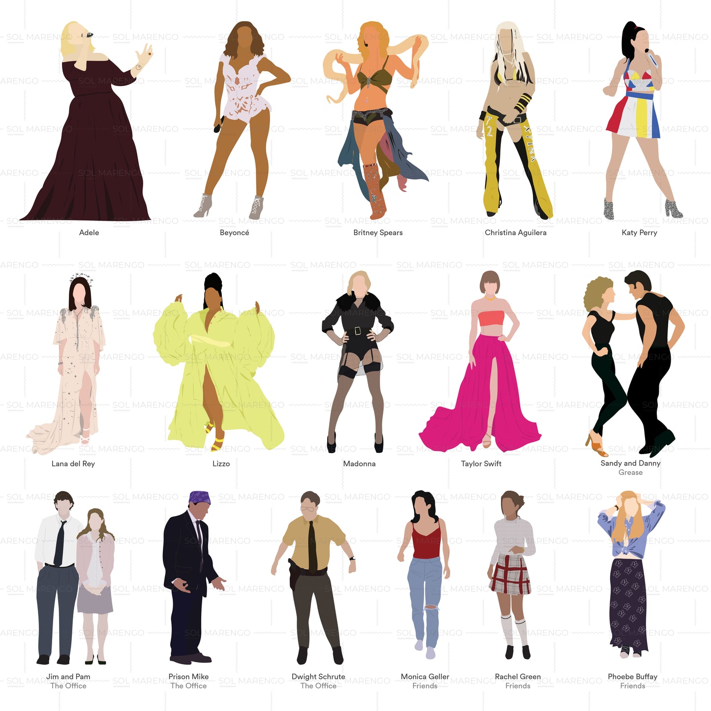 33 famous people illustrated | Vector & PNG