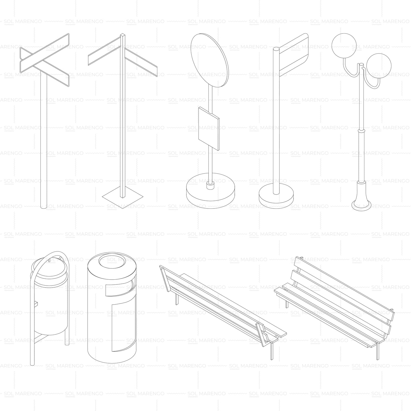 Urban isometric pack | Vector, CAD, PNG & SVG